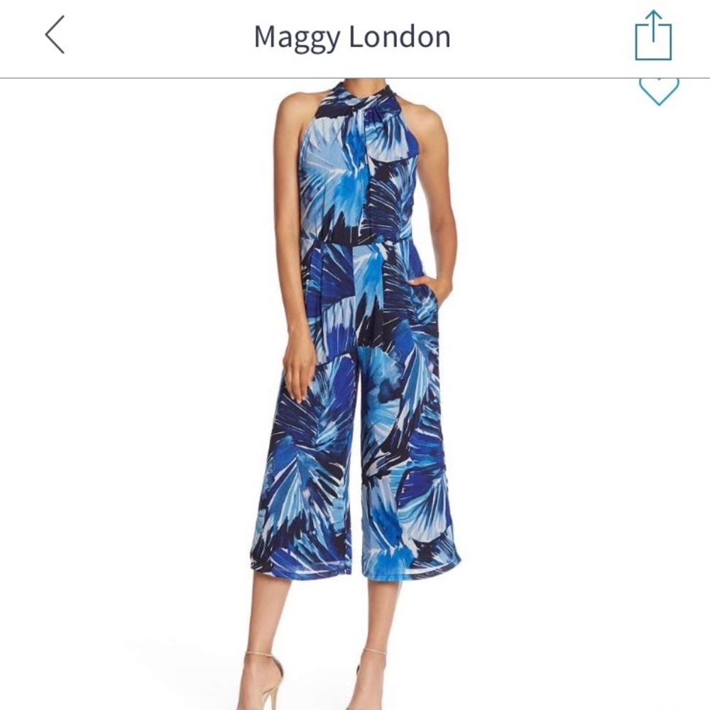 Maggy London Crop Wide Leg Jumpsuit NWT Size 14